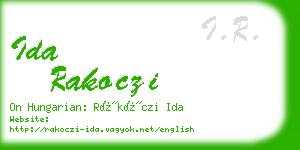 ida rakoczi business card